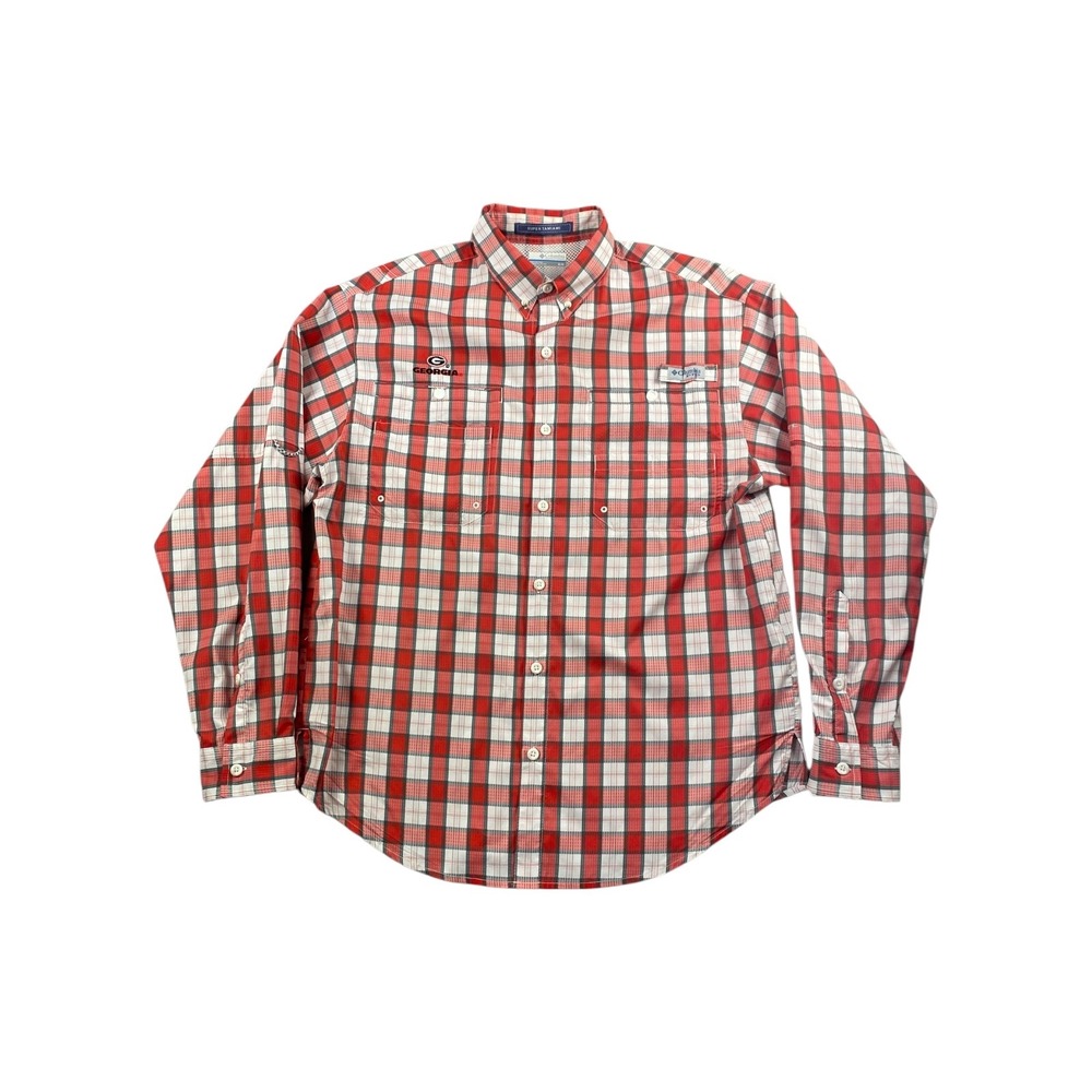 Columbia Sportswear Super Tamiami Long Sleeve Shirt Georgia Bulldogs Plaid M